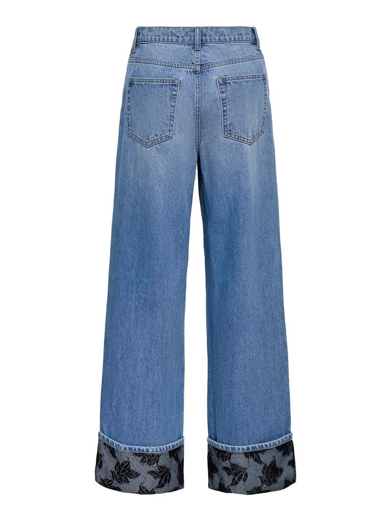 Vaquero denim wide leg 100% algodón de mujer de tiro alto - Only - Azul Azul-6