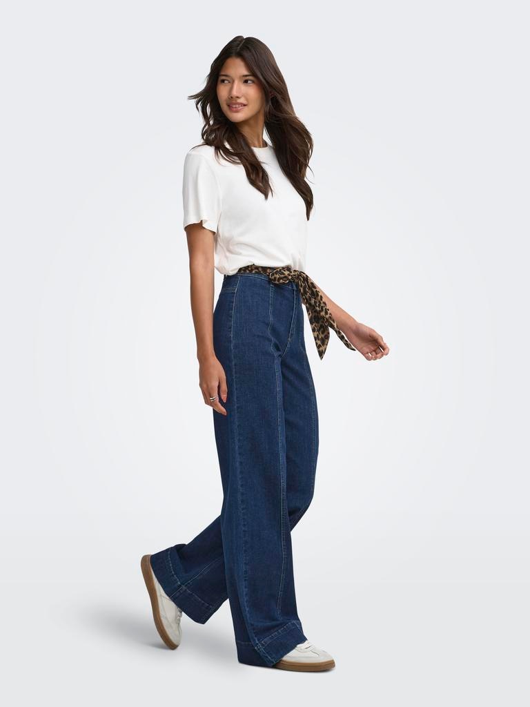 Imagen 0 de Vaquero denim wide leg de mujer de tiro alto Azul