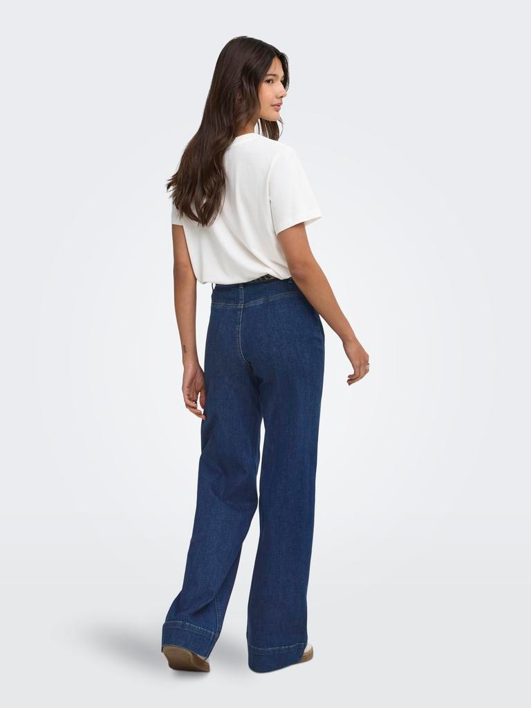 Vaquero denim wide leg de mujer de tiro alto - Only - Azul Azul-2