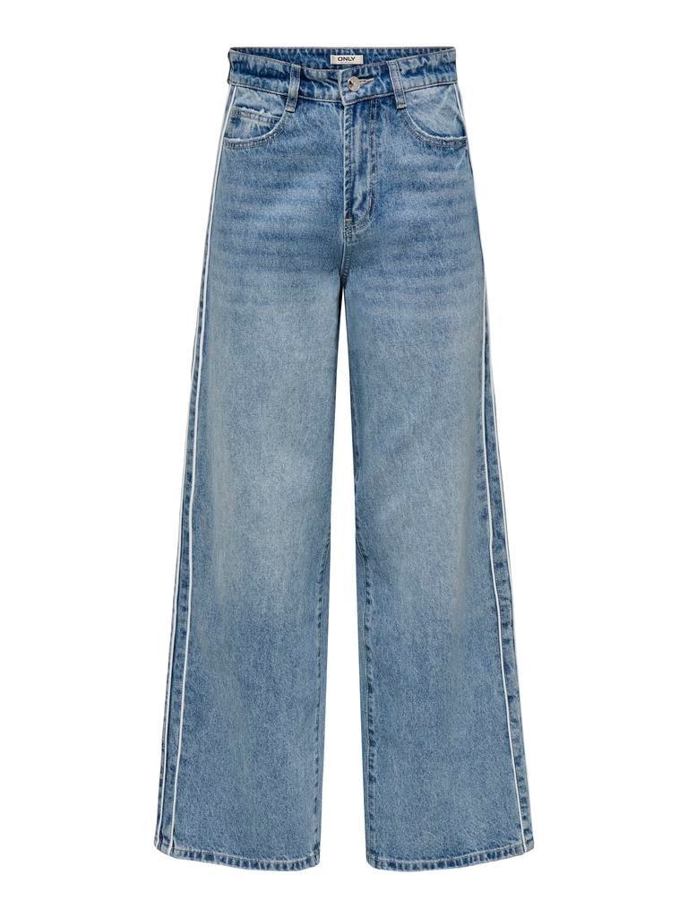 Imagem 0 de Jeans Wide Leg 100% Algodão com Cintura Média