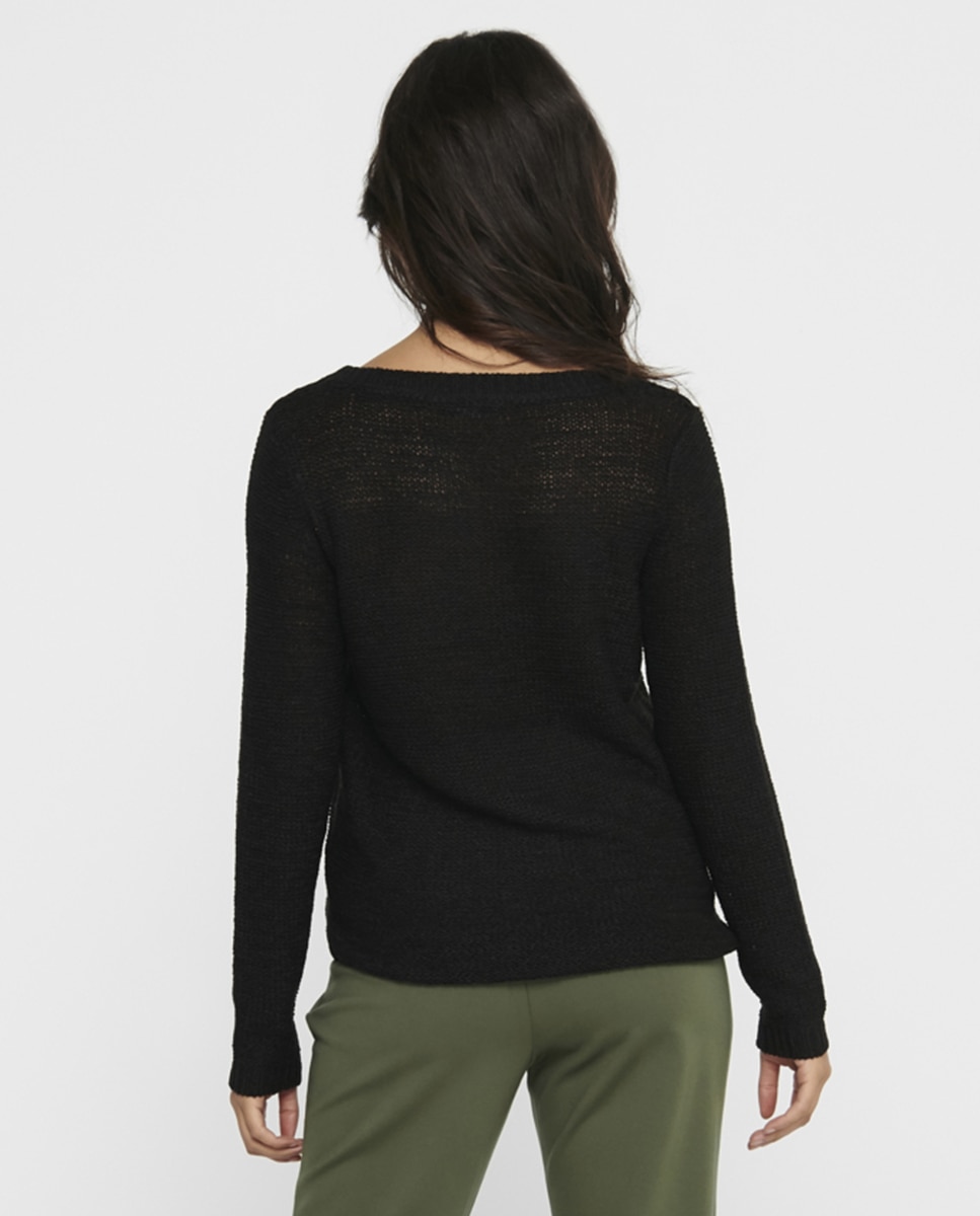 Jersey de mujer de manga larga y cuello redondo - Only - Negro Negro-2