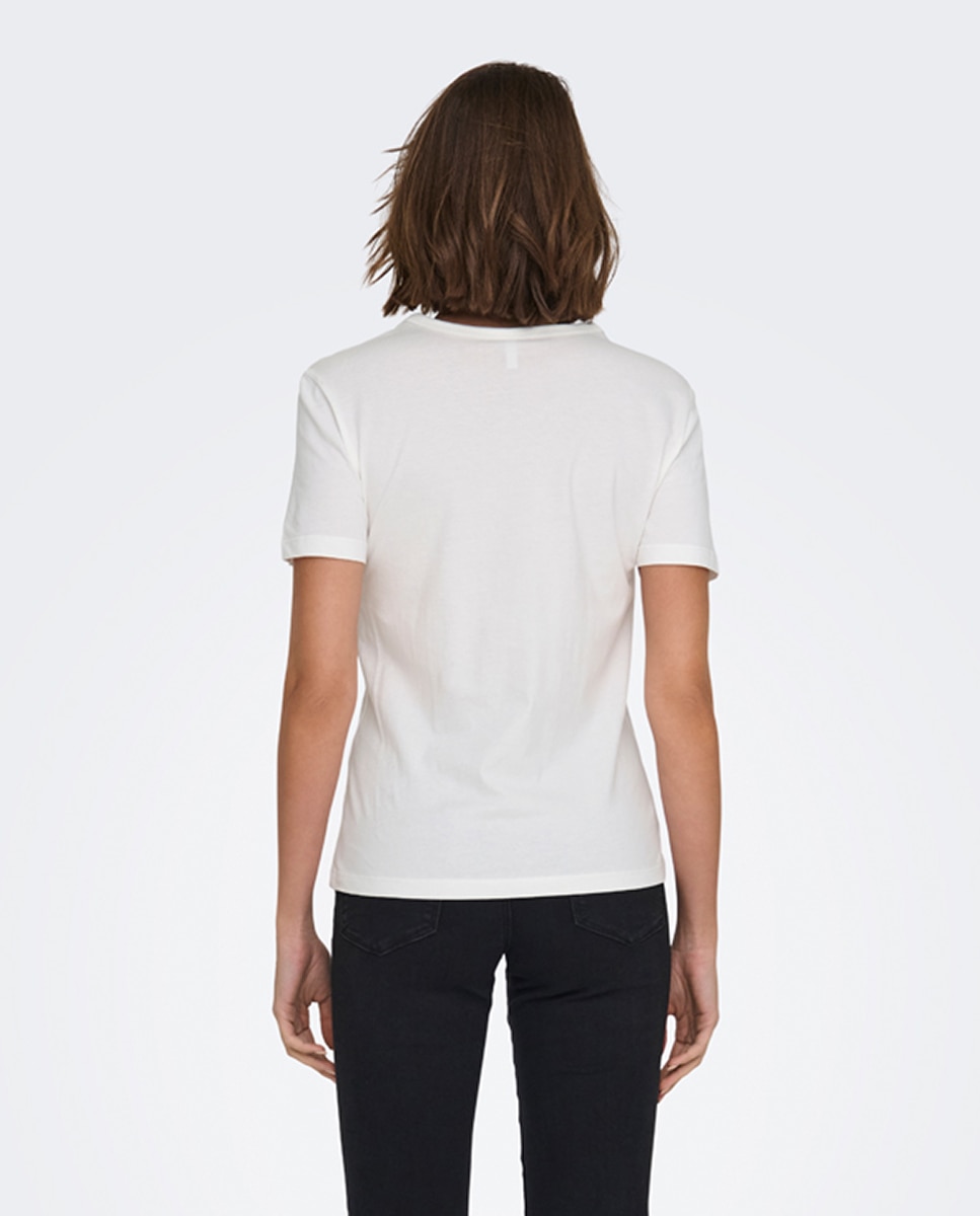 T-shirt de manga curta com estampado Branco-gelo-2