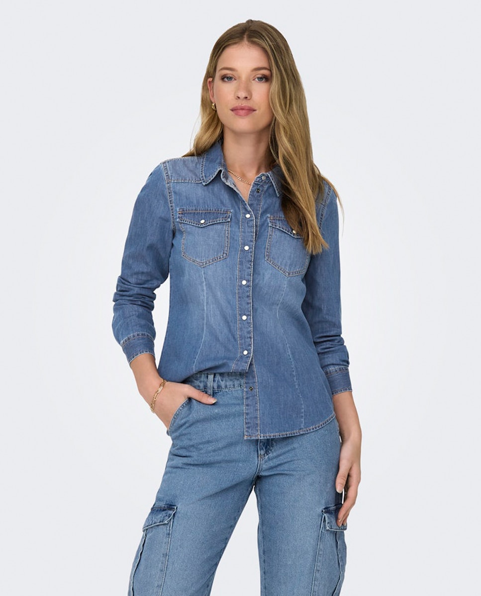 Imagem 0 de Camisa de ganga com manga comprida