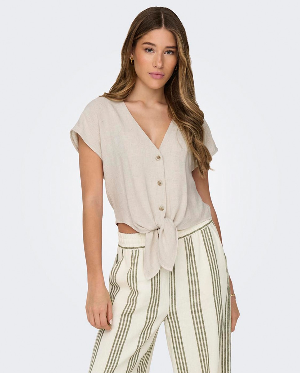 Imagem 0 de Blusa de Linho com Nó