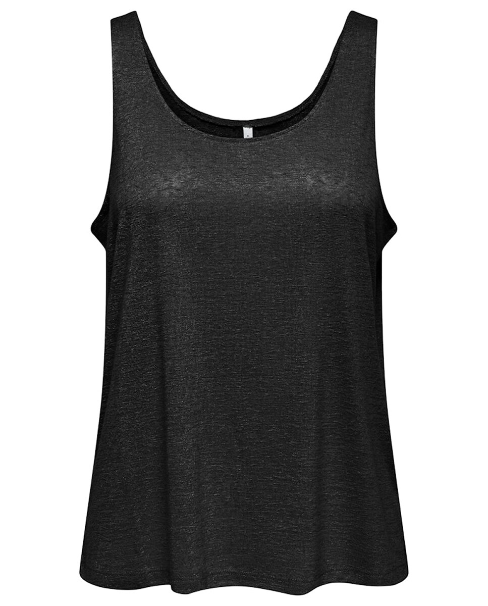 Top de Alças com Decote Redondo Preto-3