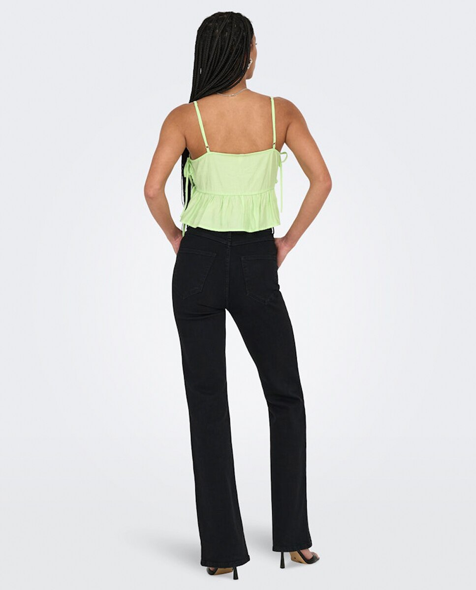 Top de mujer corto de tirantes - Only - Verde Verde-2