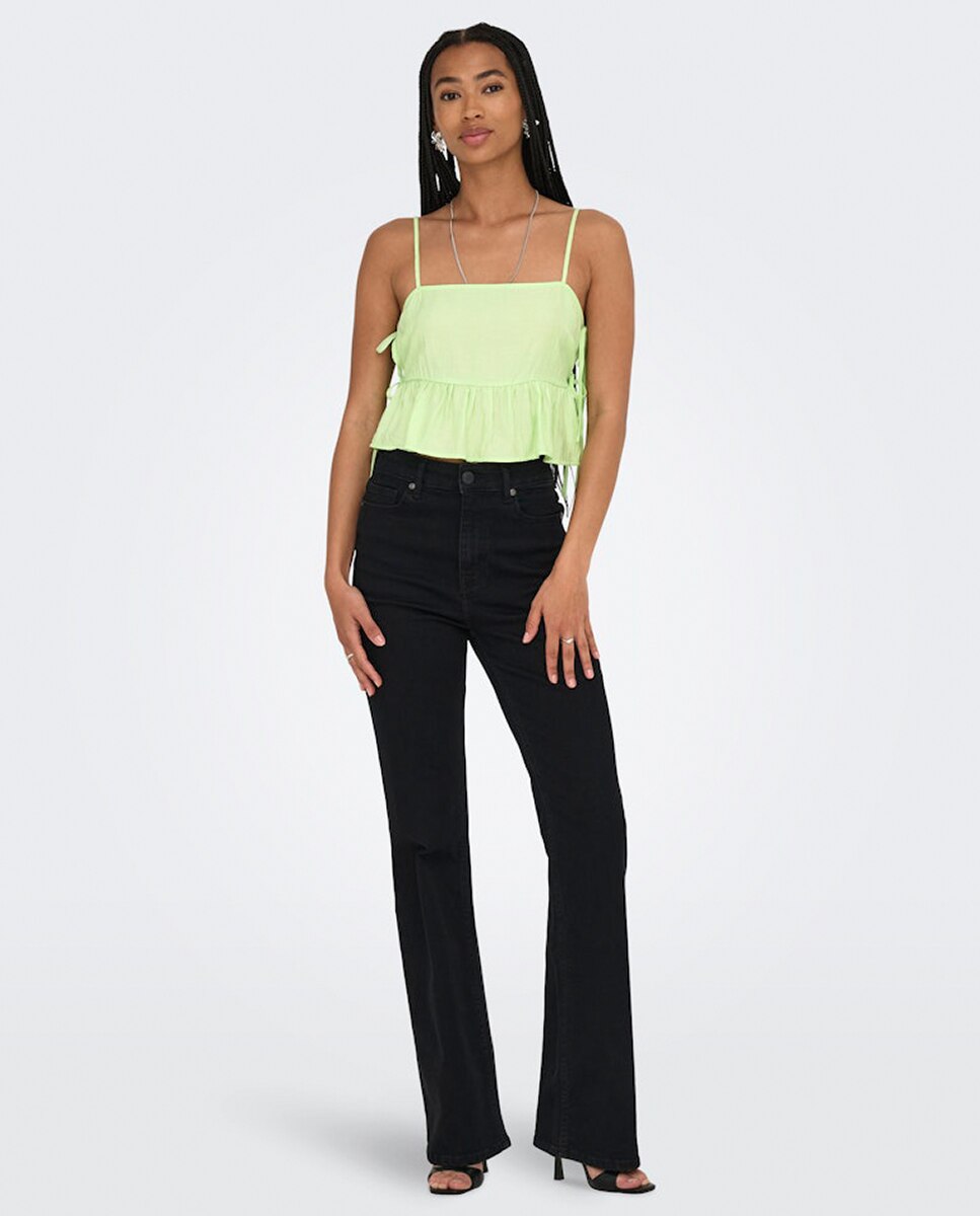 Top de mujer corto de tirantes - Only - Verde Verde-3