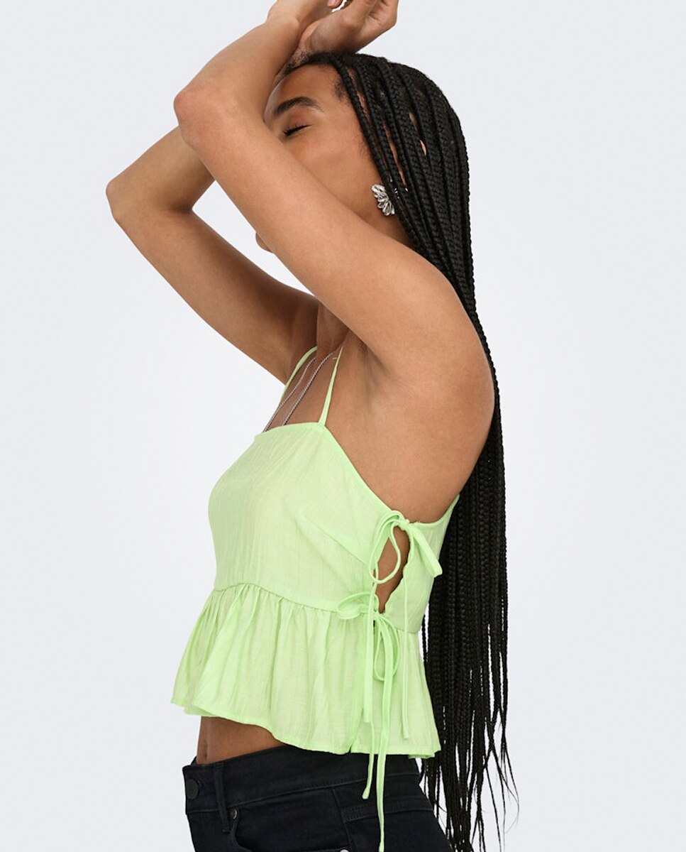Top de mujer corto de tirantes - Only - Verde Verde-4