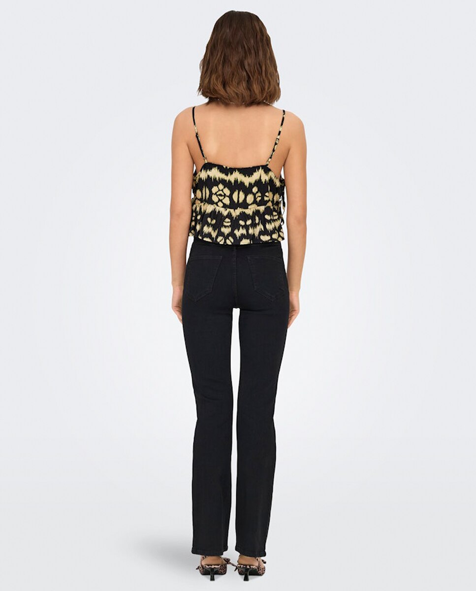 Top de mujer corto de tirantes - Only - Negro Negro-2