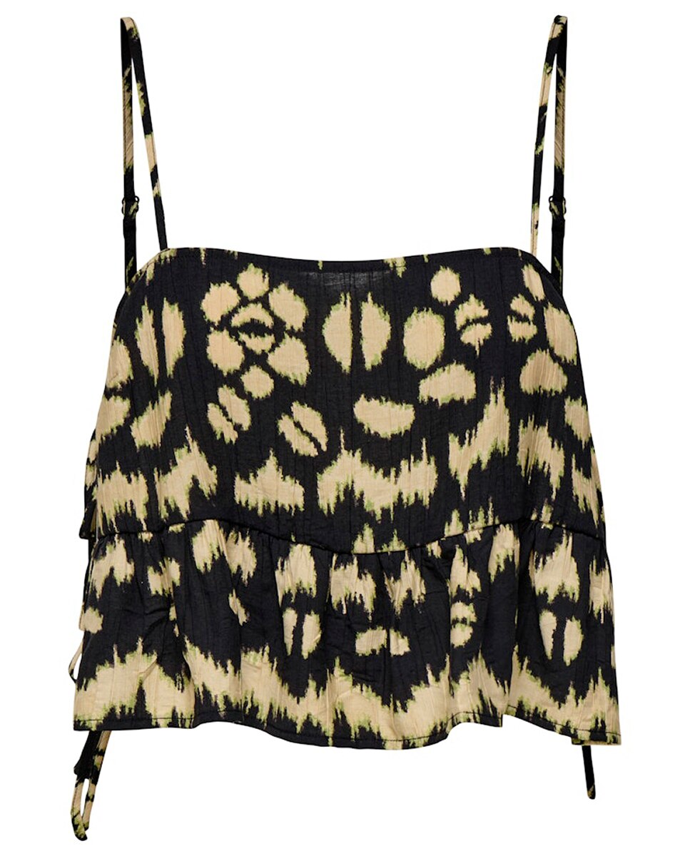 Top de mujer corto de tirantes - Only - Negro Negro-6
