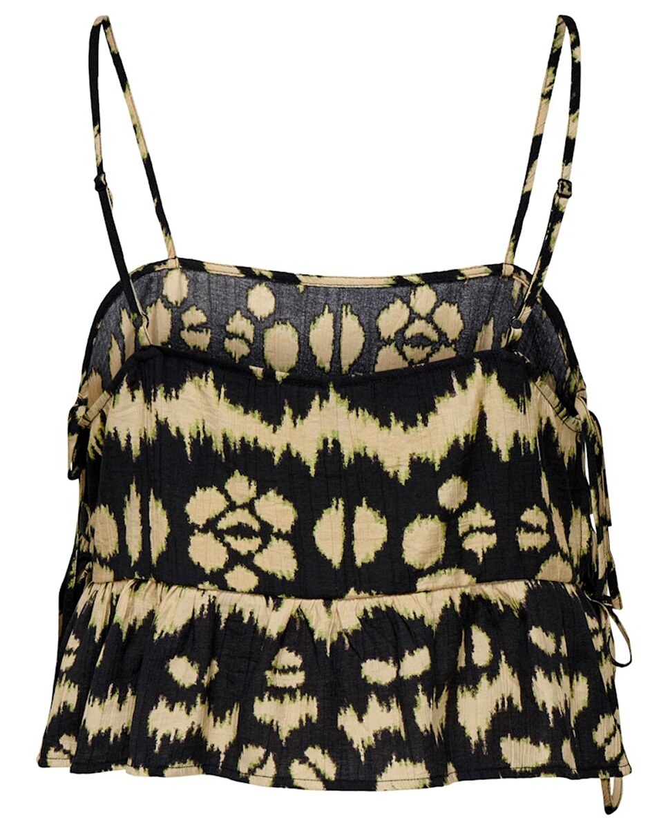 Top de mujer corto de tirantes - Only - Negro Negro-7