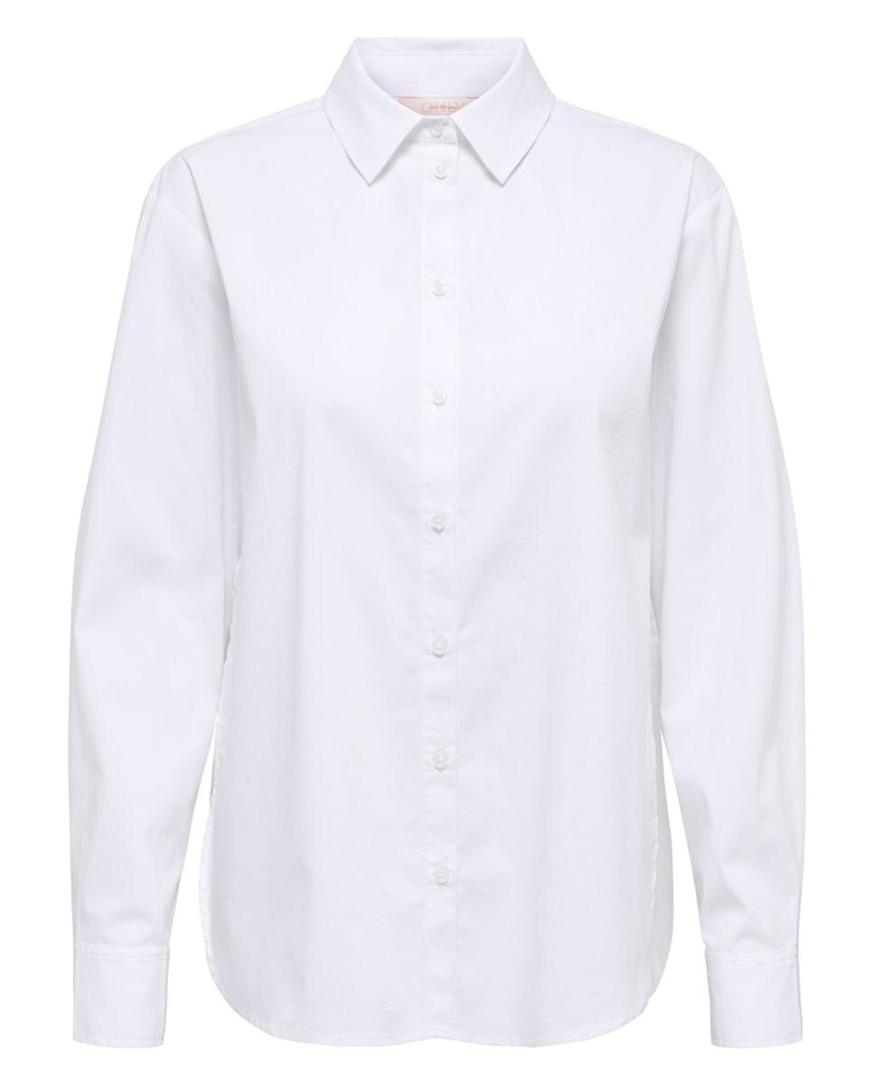 Camisa de mujer básica de manga larga - Only - Blanco Blanco-5