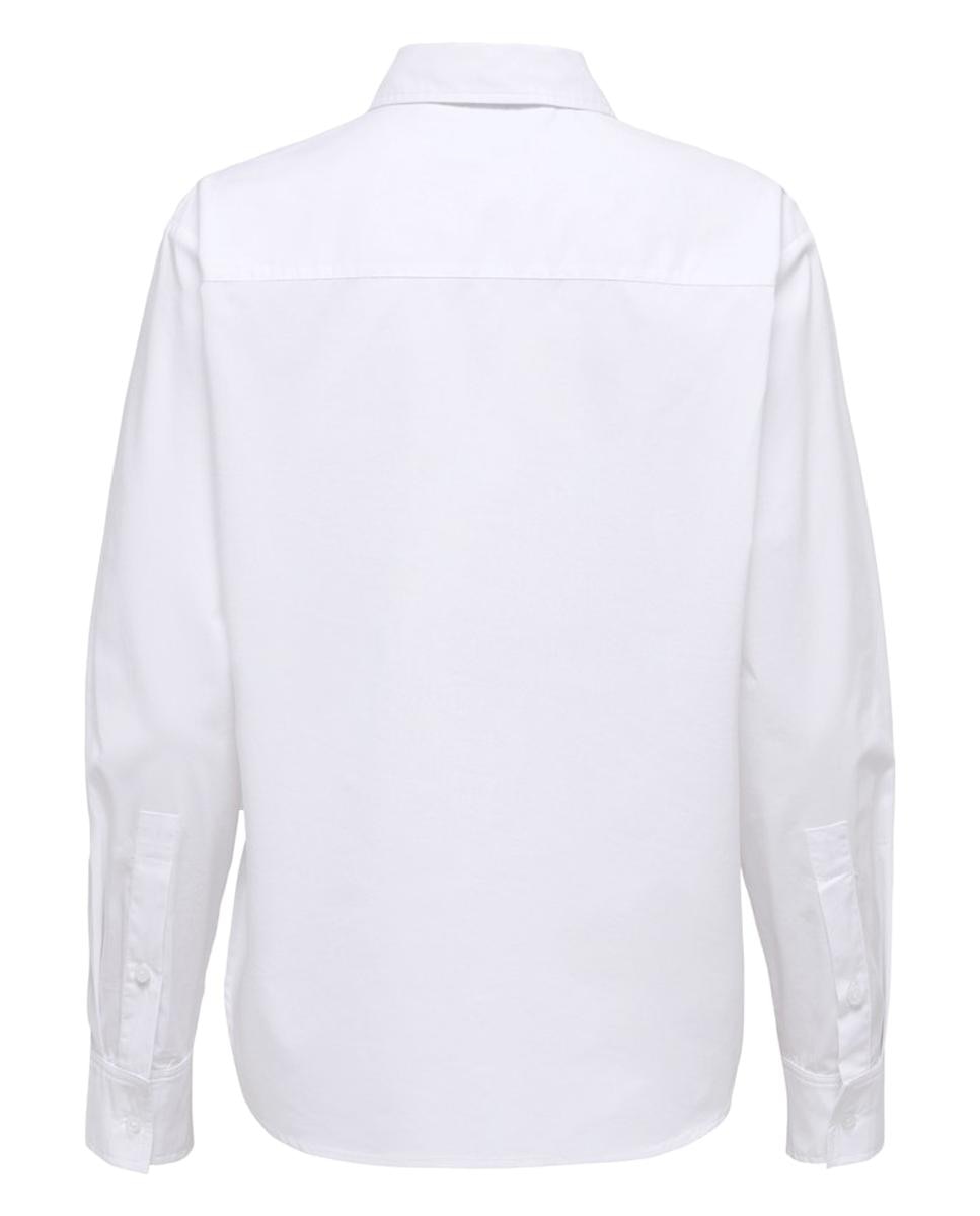 Camisa de mujer básica de manga larga - Only - Blanco Blanco-6