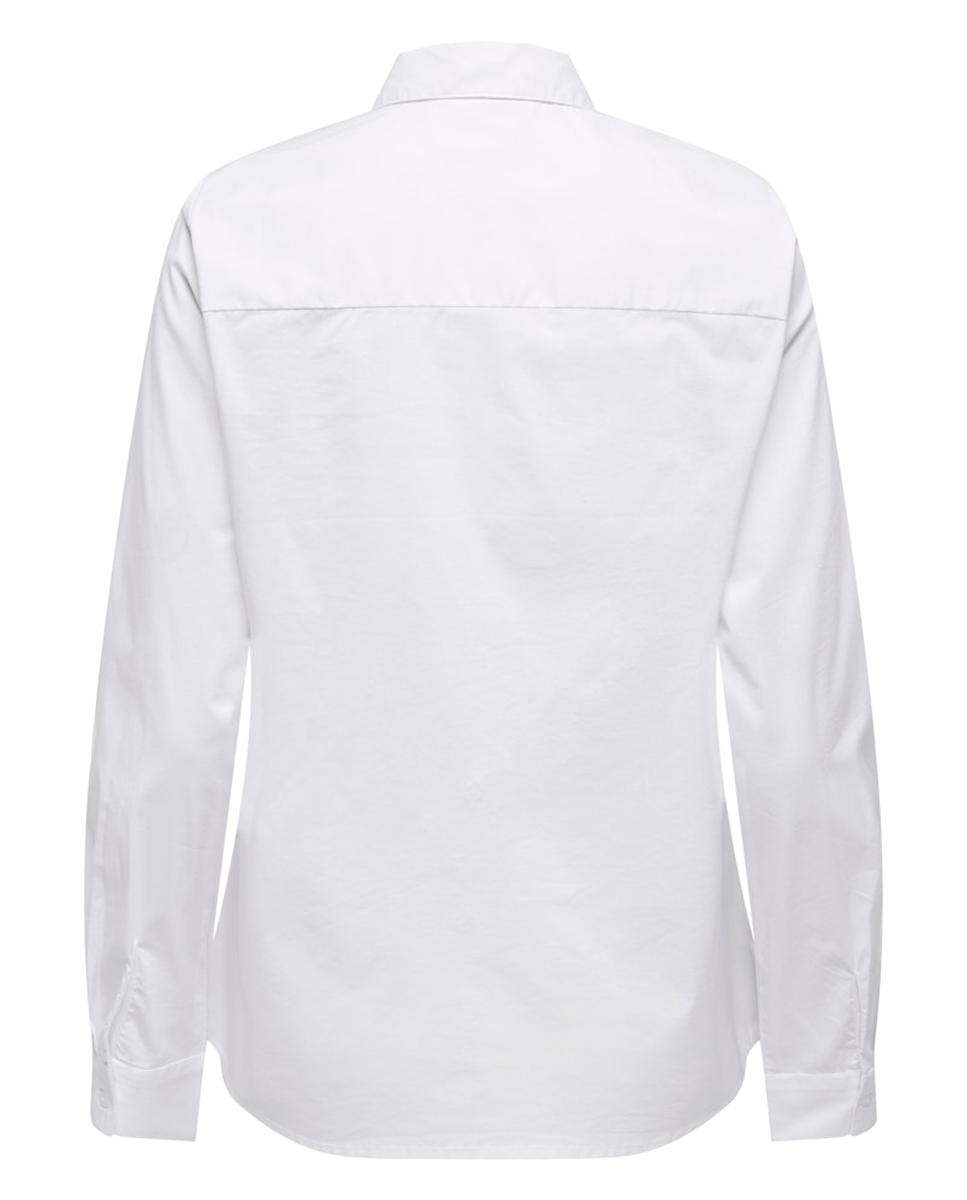 Camisa básica de manga comprida Branco-6