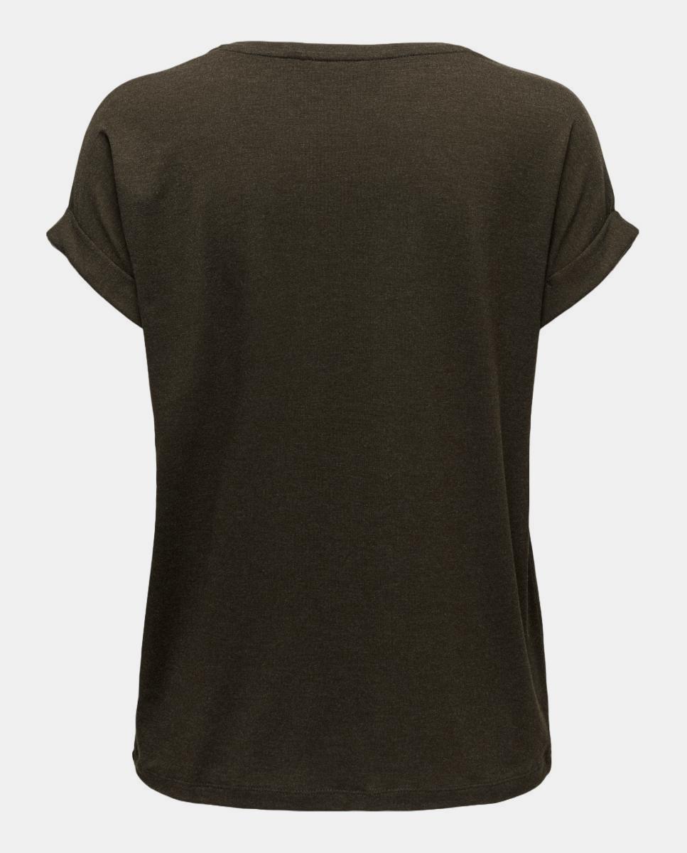 T-shirt de mulher com manga curta e decote redondo Castanho-escuro-6