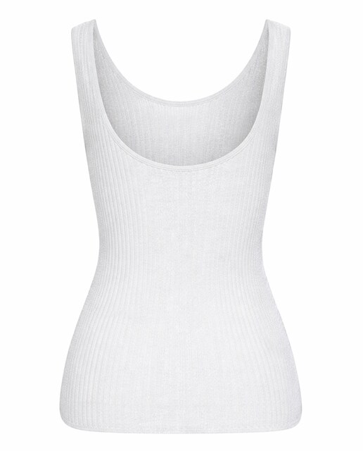 Top de punto de mujer sin mangas con cuello redondo