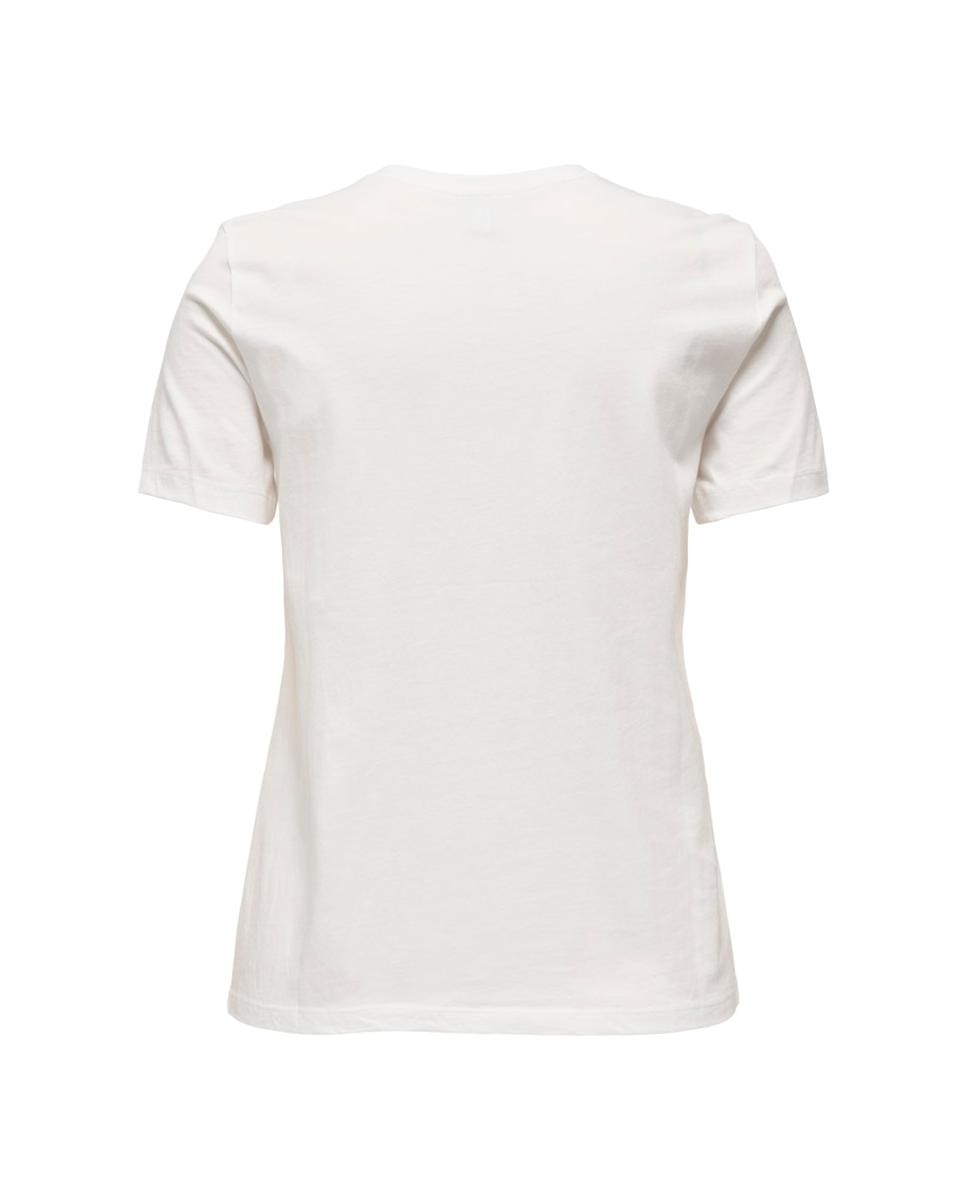 T-shirt com Bolso e Decote Redondo Branco-2