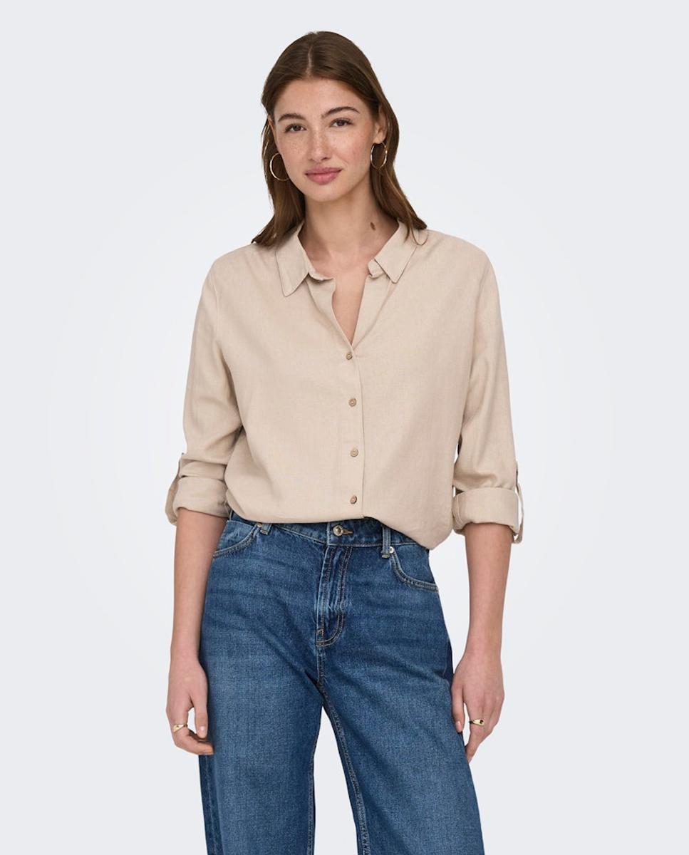 Only - Camisa de mujer de manga larga con cuello polo.