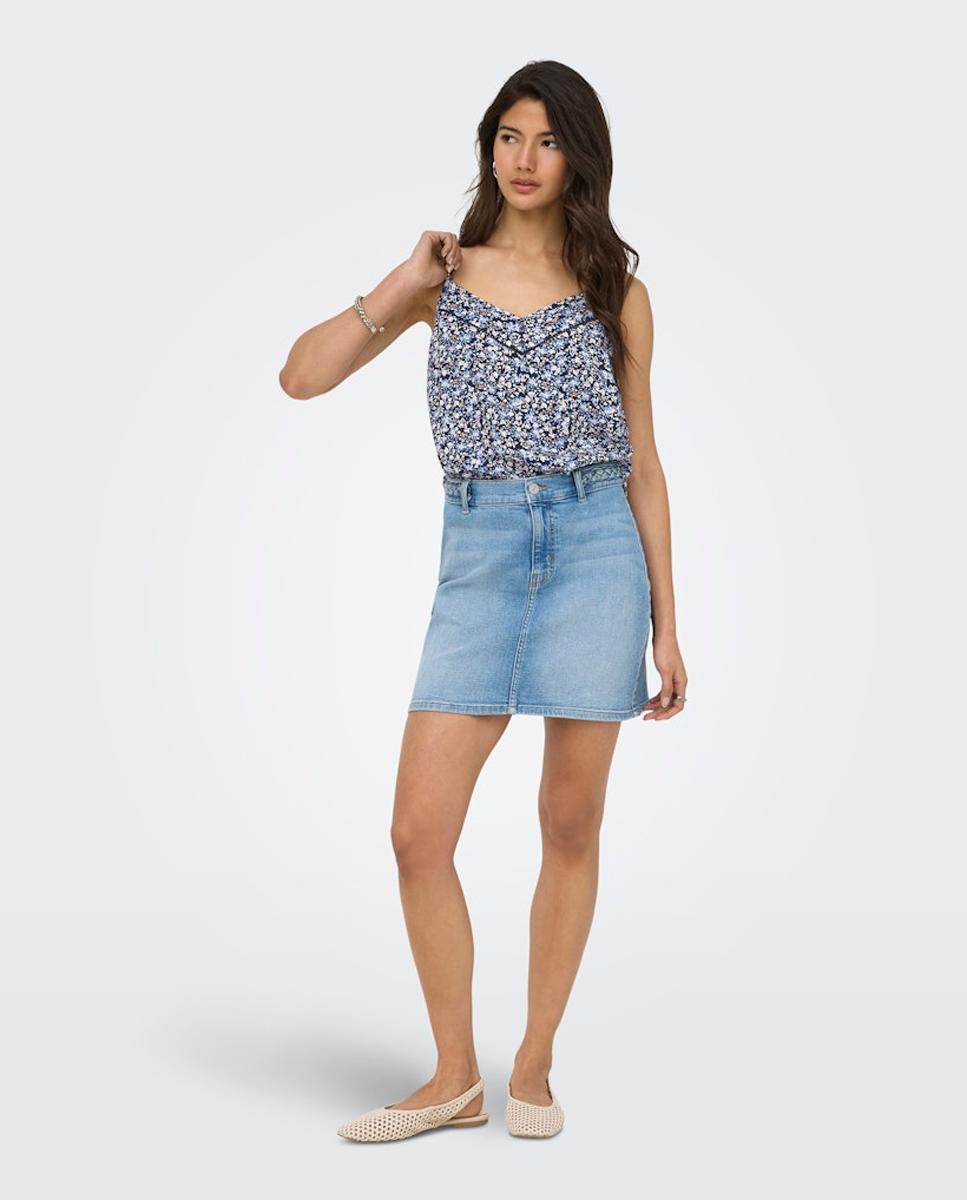 Top de mujer sin mangas con escote en pico - Only - Azul marino Azul marino-7