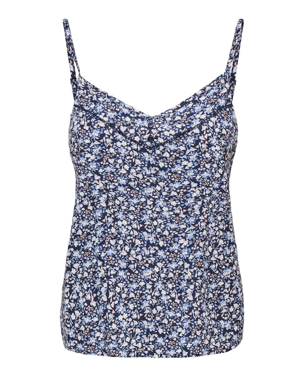 Top de mujer sin mangas con escote en pico - Only - Azul marino Azul marino-5