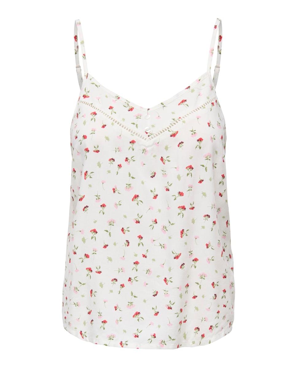 Top de mujer sin mangas con escote en pico - Only - Blanco Blanco-3