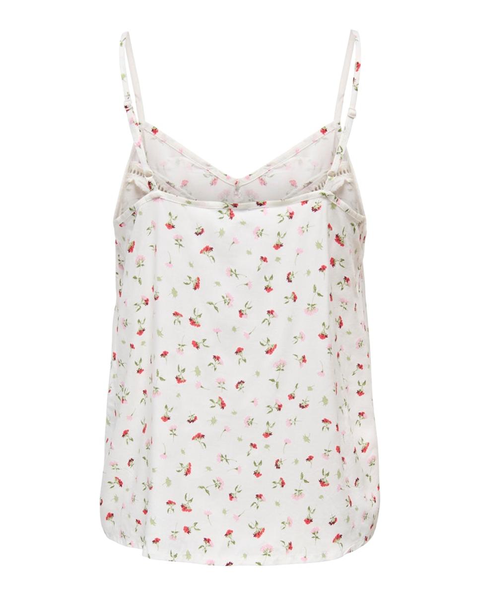 Top de mujer sin mangas con escote en pico - Only - Blanco Blanco-4