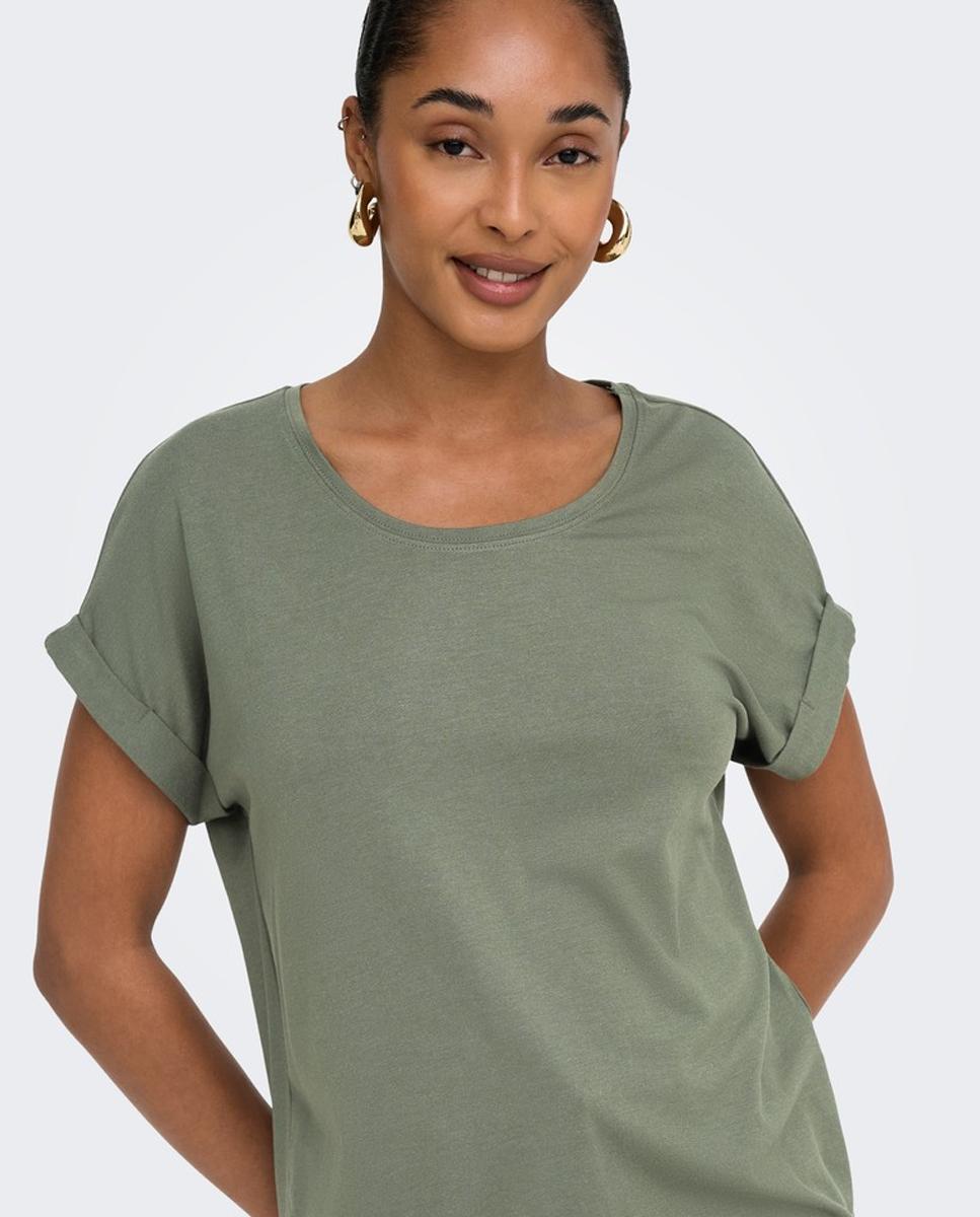 Imagem 0 de T-shirt de mulher com manga curta e decote redondo