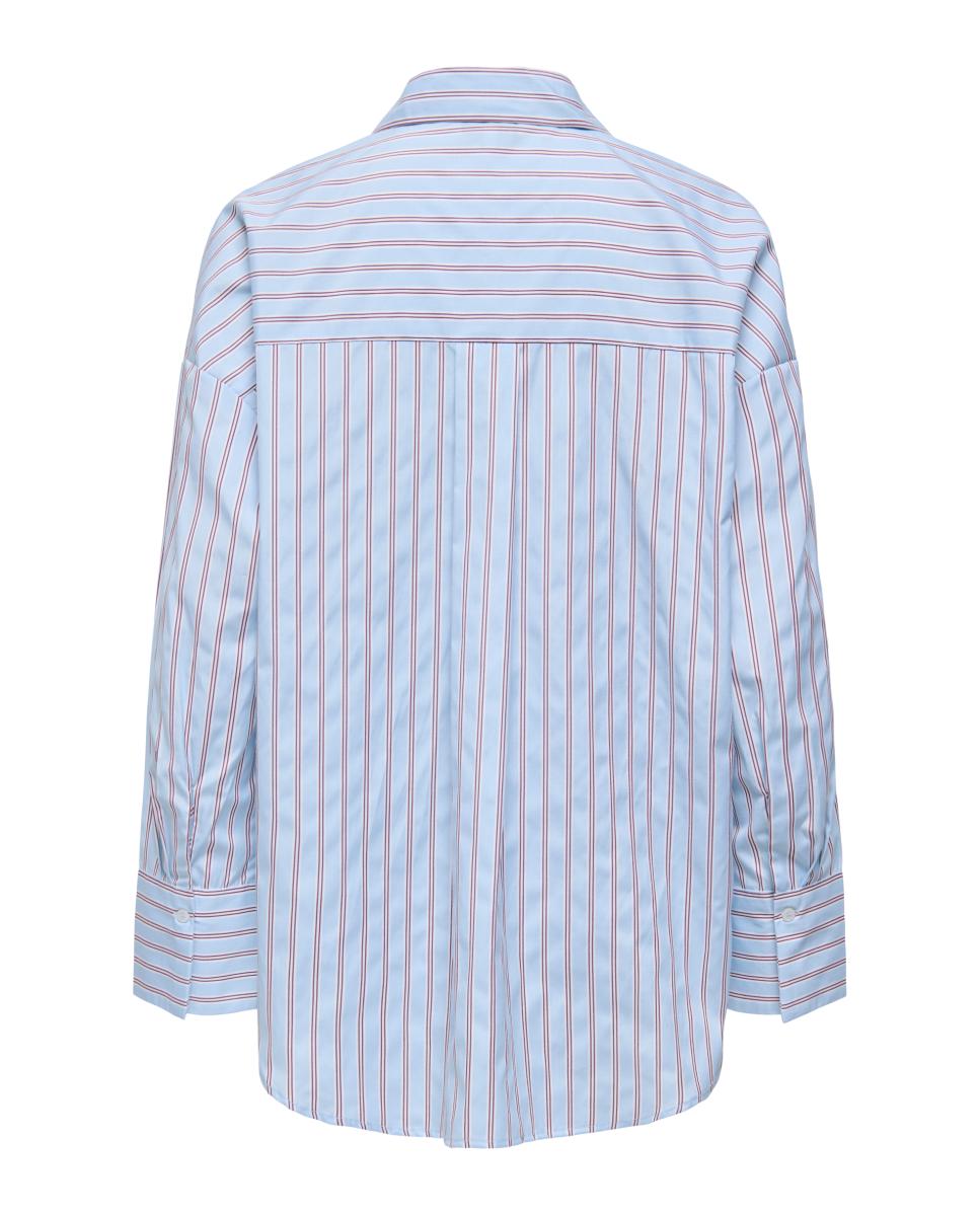 Camisa de mujer de manga larga con cuello camisero - Only - Azul Azul-2