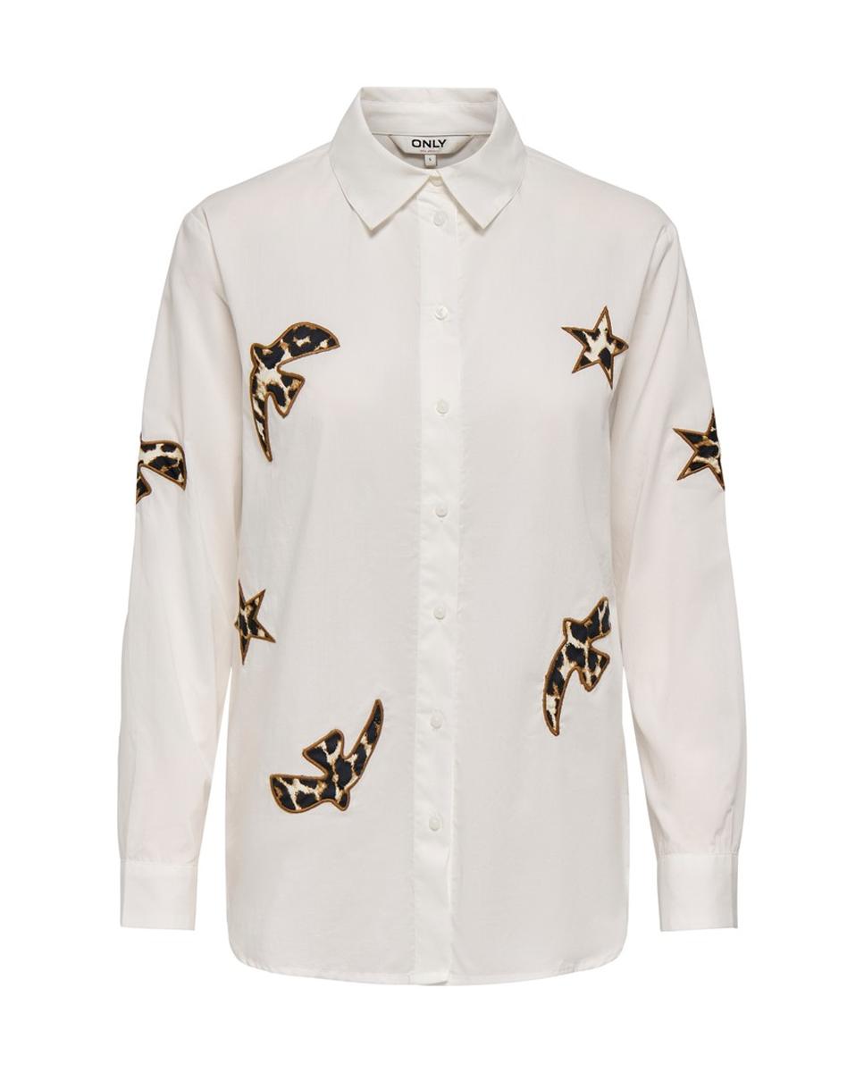 Imagen 0 de Camisa 100% algodón de mujer con cuello camisero Blanco
