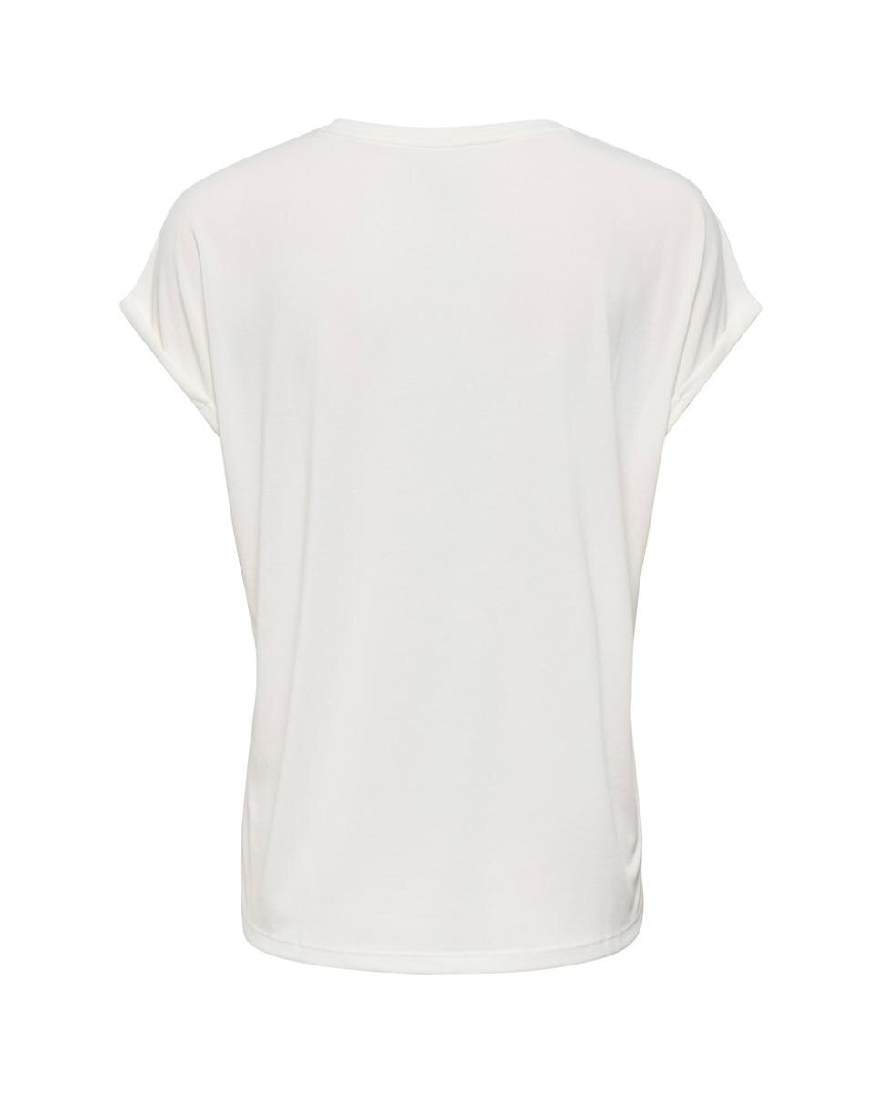 Camiseta de mujer de manga corta con cuello redondo - Only - Blanco Blanco-4