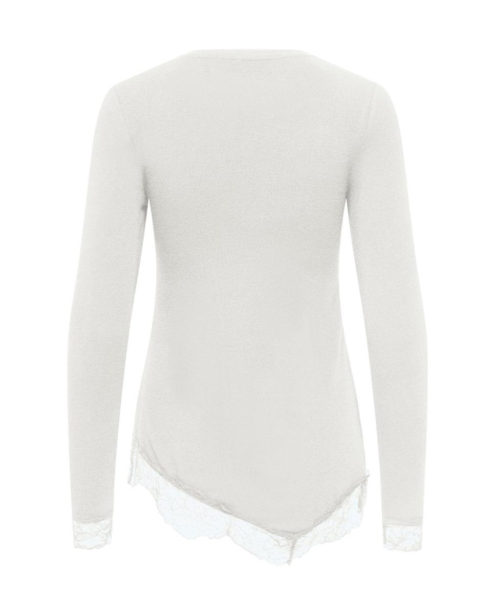 Top de mujer de manga larga con detalle de encaje - Only - Blanco Blanco-2