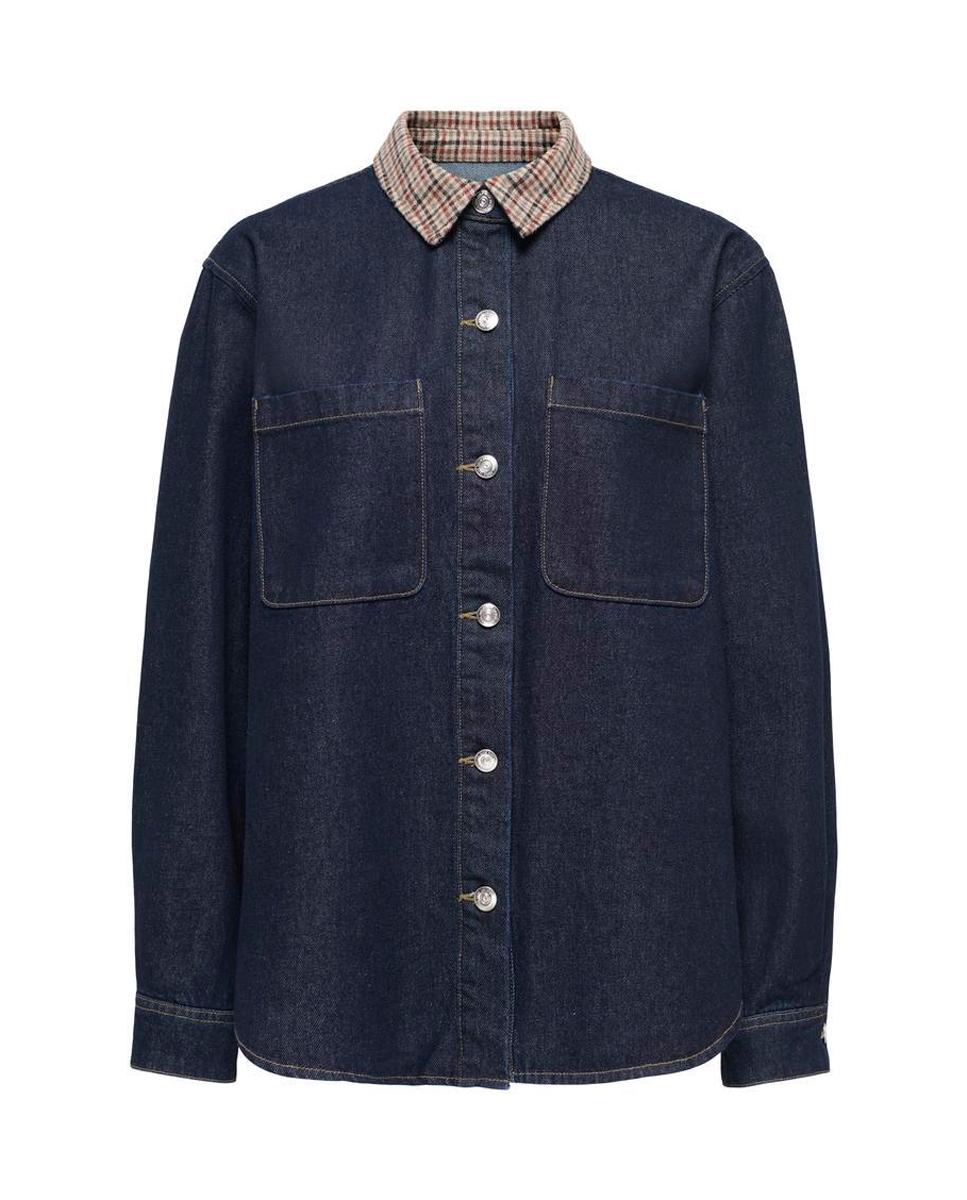 Camisa denim de mujer con cuello camisero - Only - Azul Azul-6