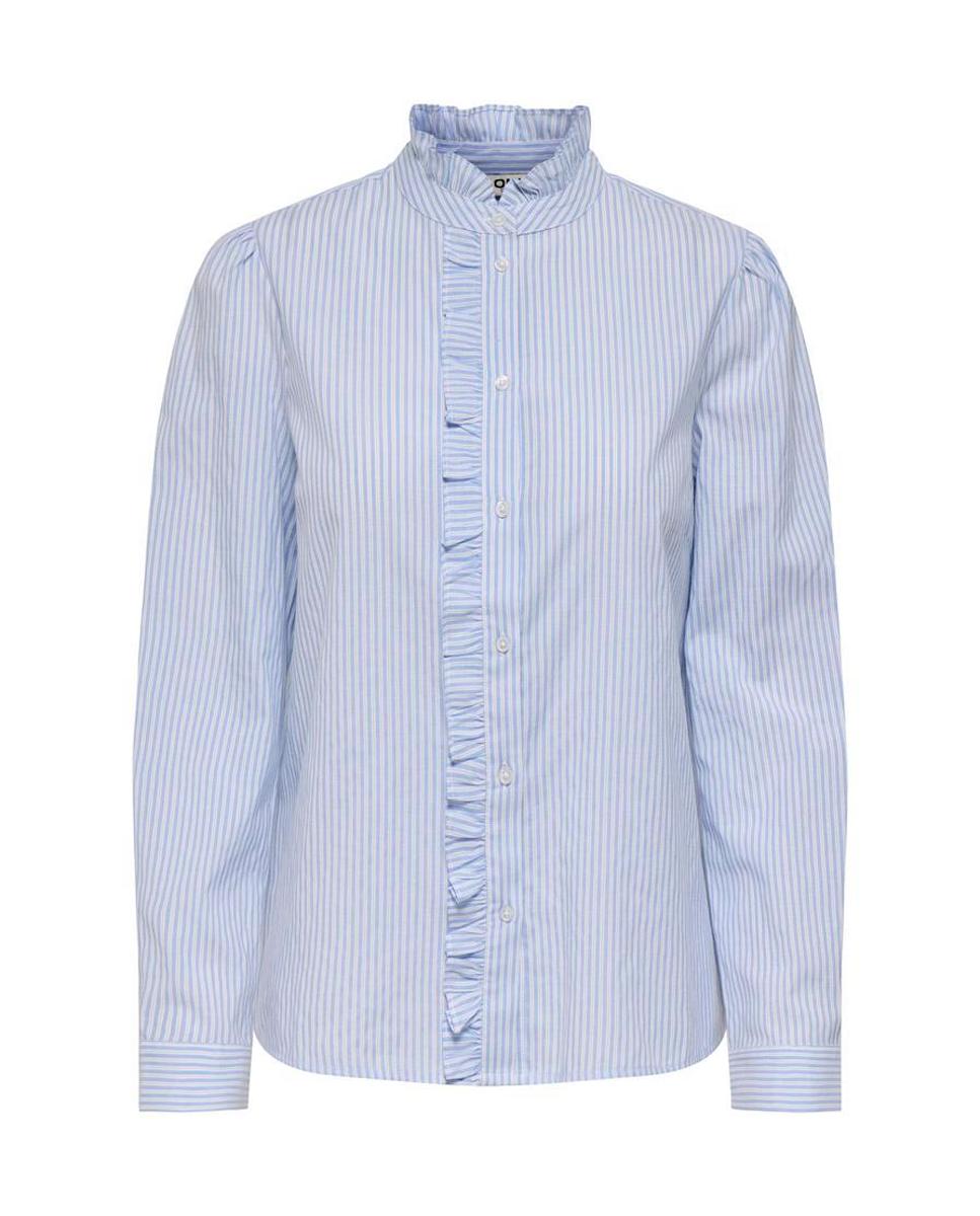 Camisa de mujer de manga larga con cuello mao - Only - Azul claro Azul claro-6