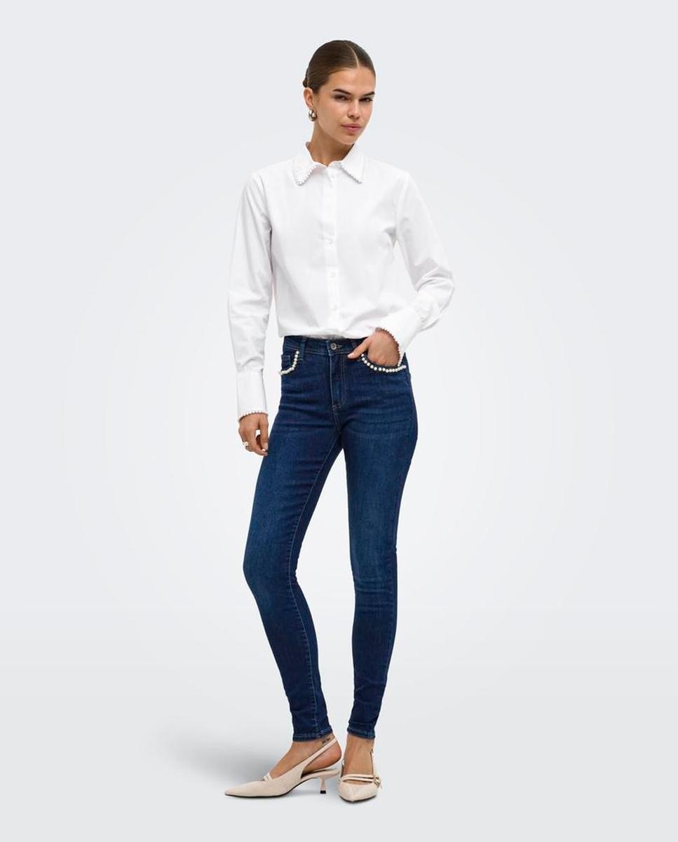 Imagen 0 de Camisa 100% algodón de mujer con cuello camisero Blanco