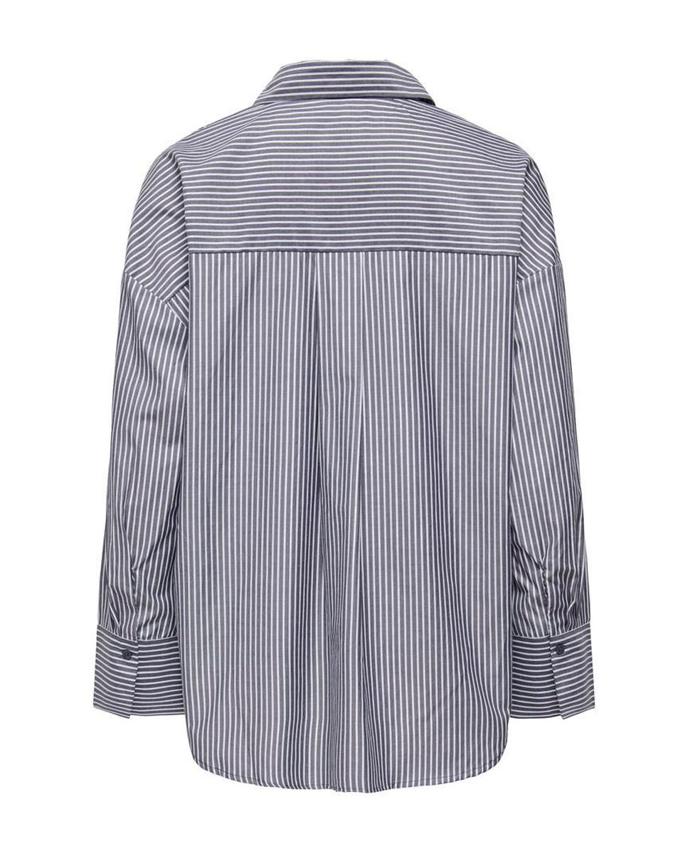 Camisa de mujer con cuello camisero y manga larga - Only - Azul marino Azul marino-7