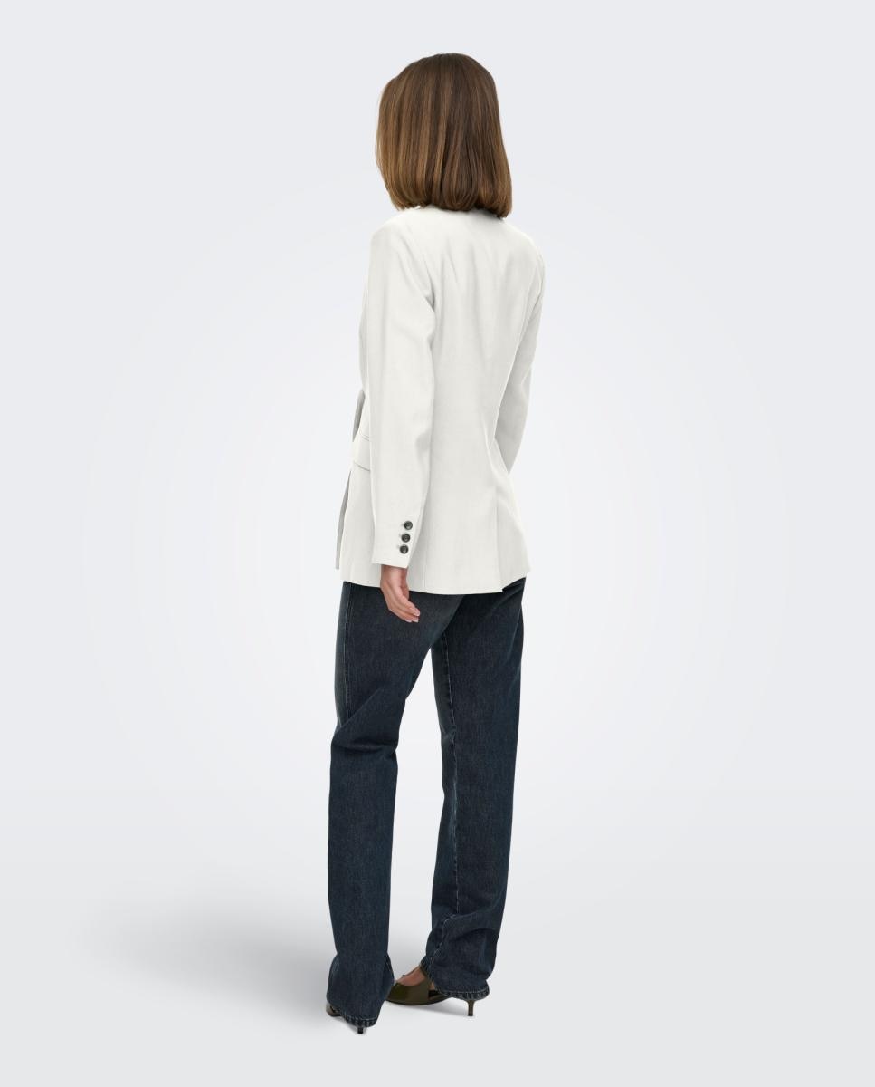 Blazer Comprido com Fecho de Botões Branco-2