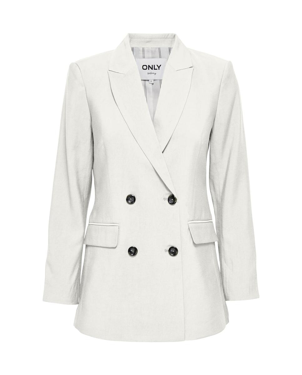 Blazer Comprido com Fecho de Botões Branco-3