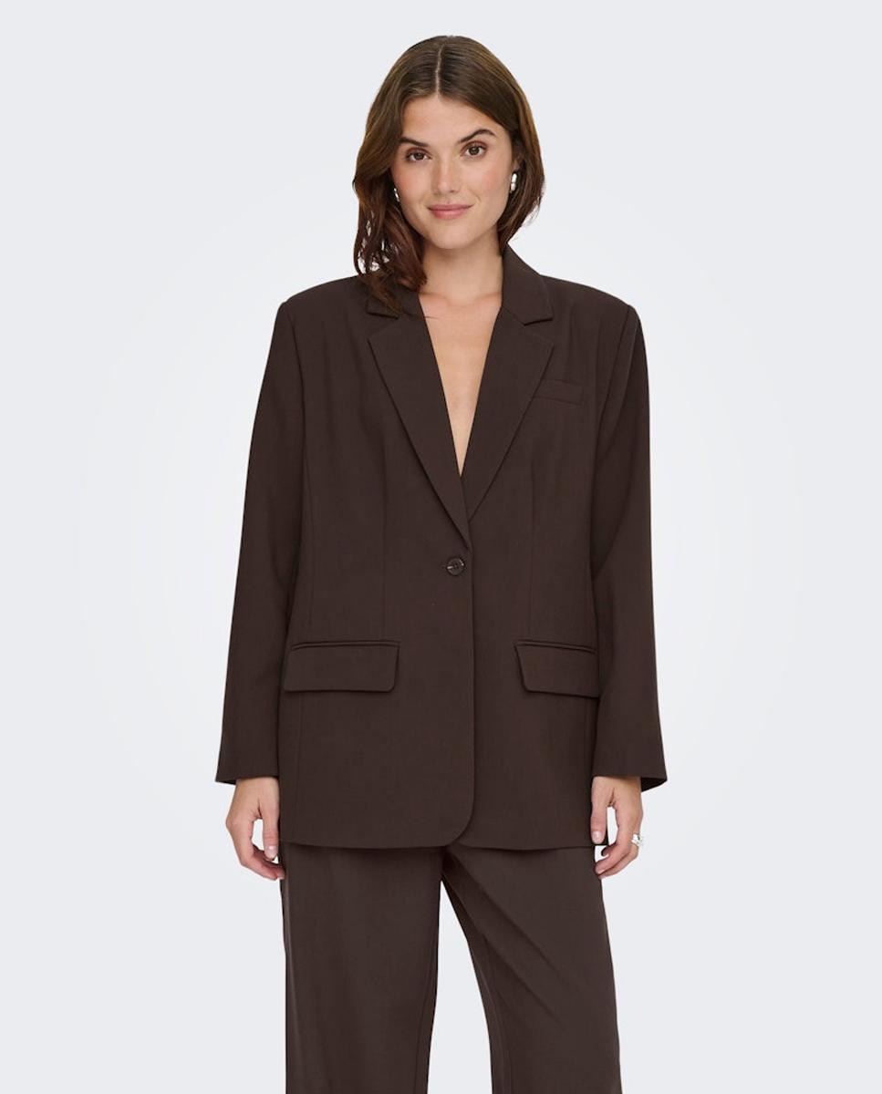 Imagen 0 de Blazer de mujer con solapa y bolsillos Marrón