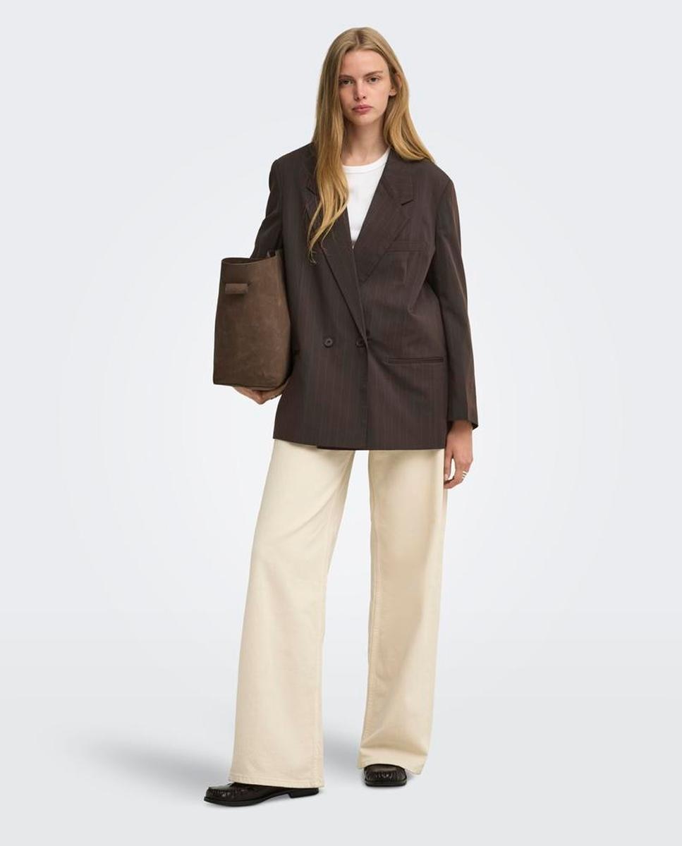 Blazer de mujer con solapa y cierre de botones - Only - Marrón Marrón-1