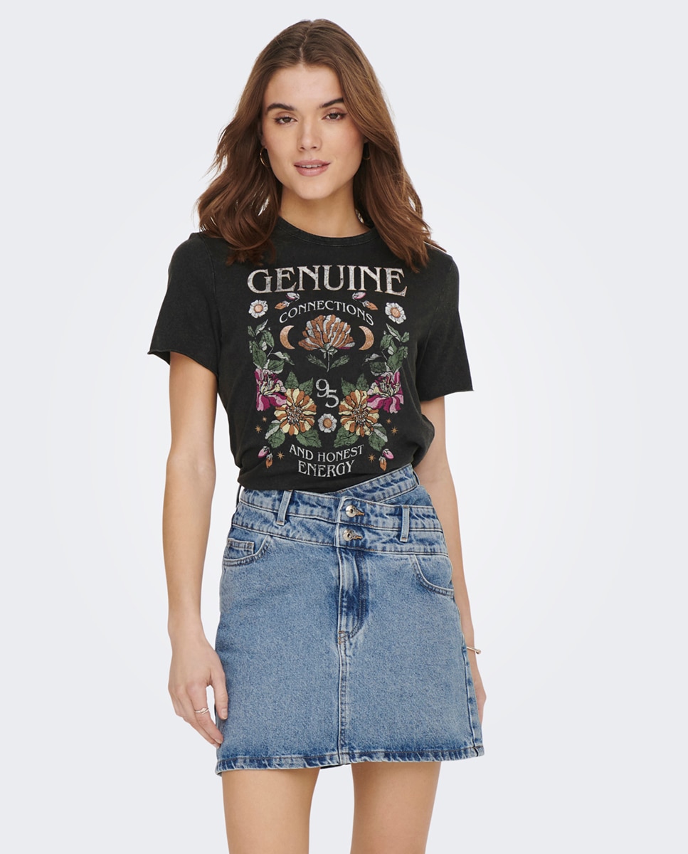 Imagem 0 de T-shirt Estampada com Manga Curta