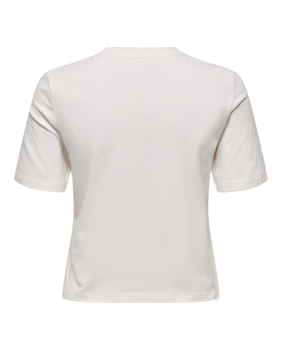 T-shirt de manga curta com desenho à frente Branco-6