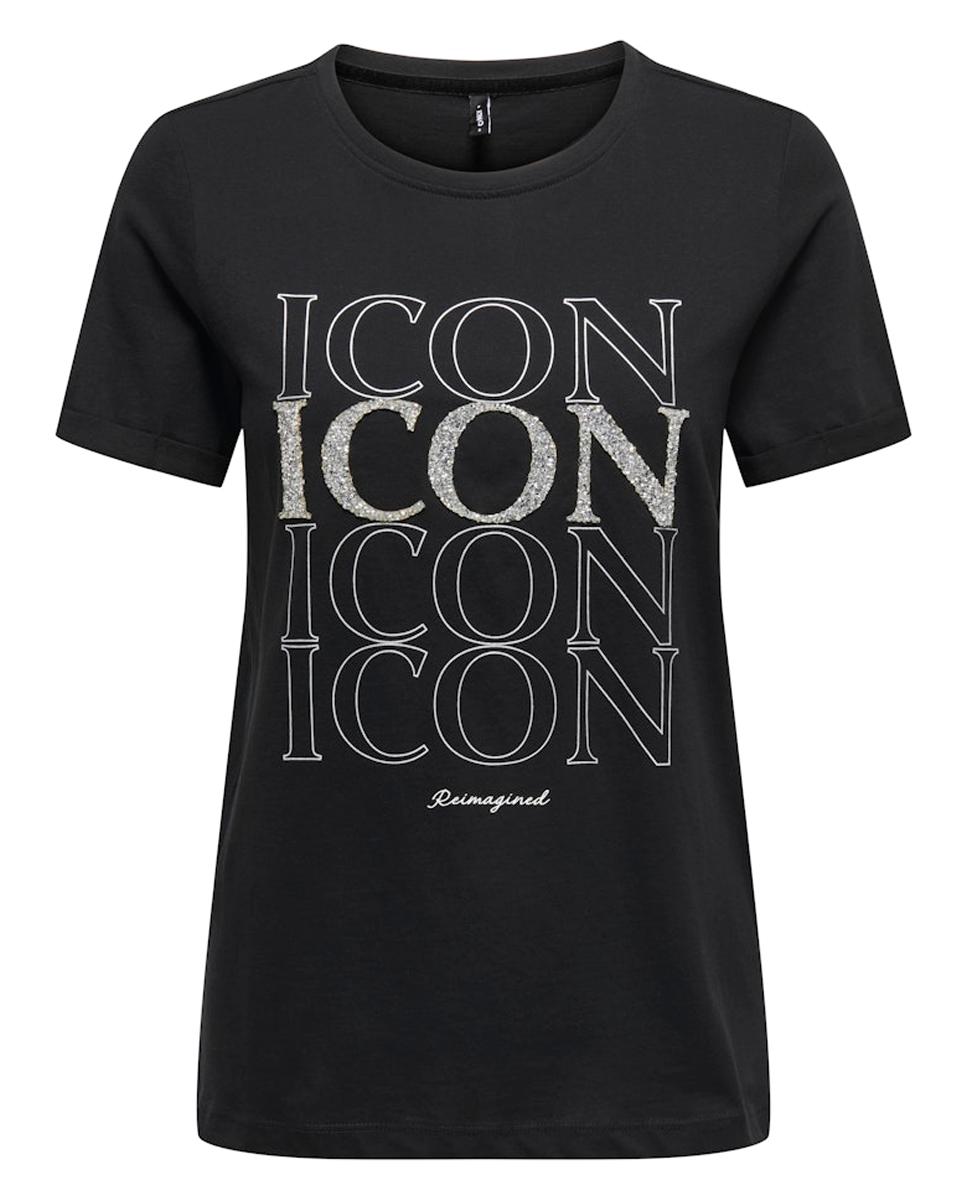 T-shirt 100% Algodão com Manga Curta e Decote Redondo Preto-5
