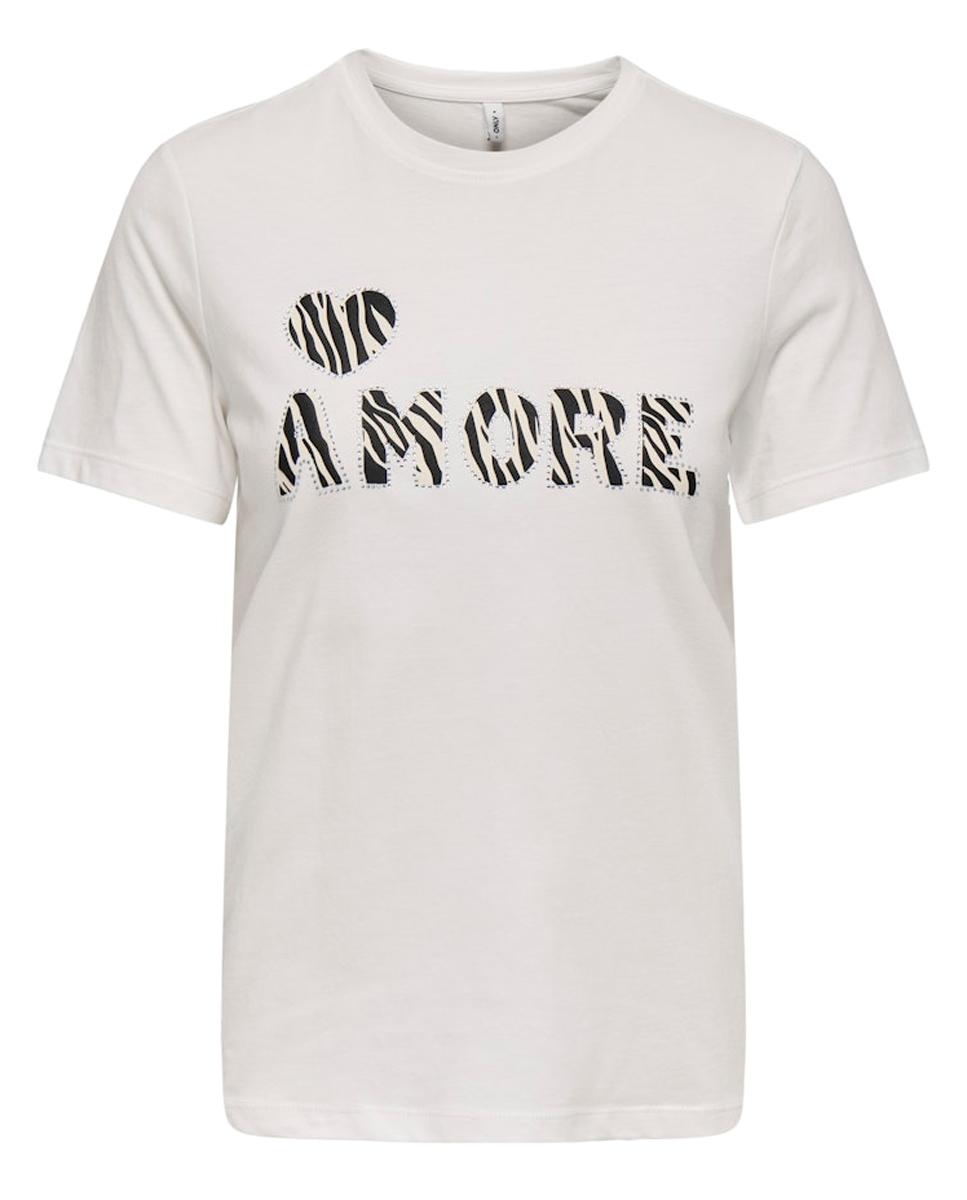 T-shirt 100% Algodão com Manga Curta e Decote Redondo Branco-5