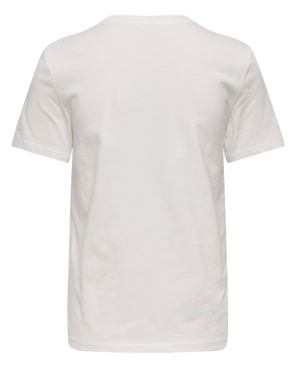 T-shirt 100% Algodão com Manga Curta e Decote Redondo Branco-6