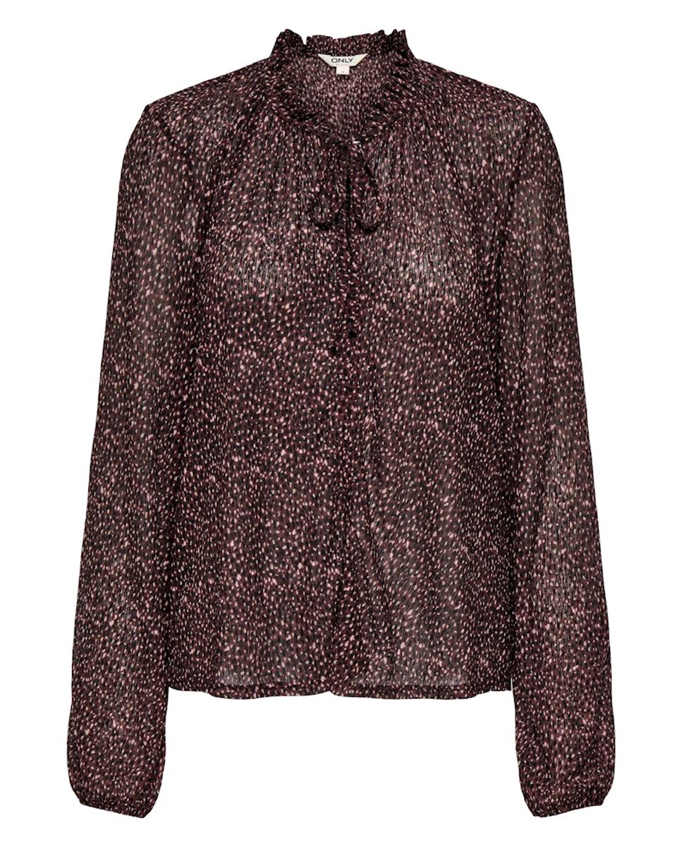 Blusa Estampada com Manga Comprida Bordeaux-5