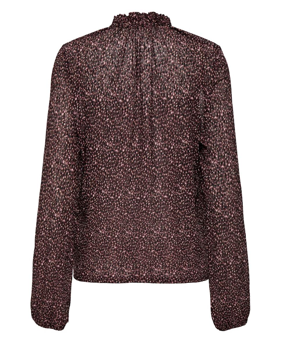 Blusa Estampada com Manga Comprida Bordeaux-6