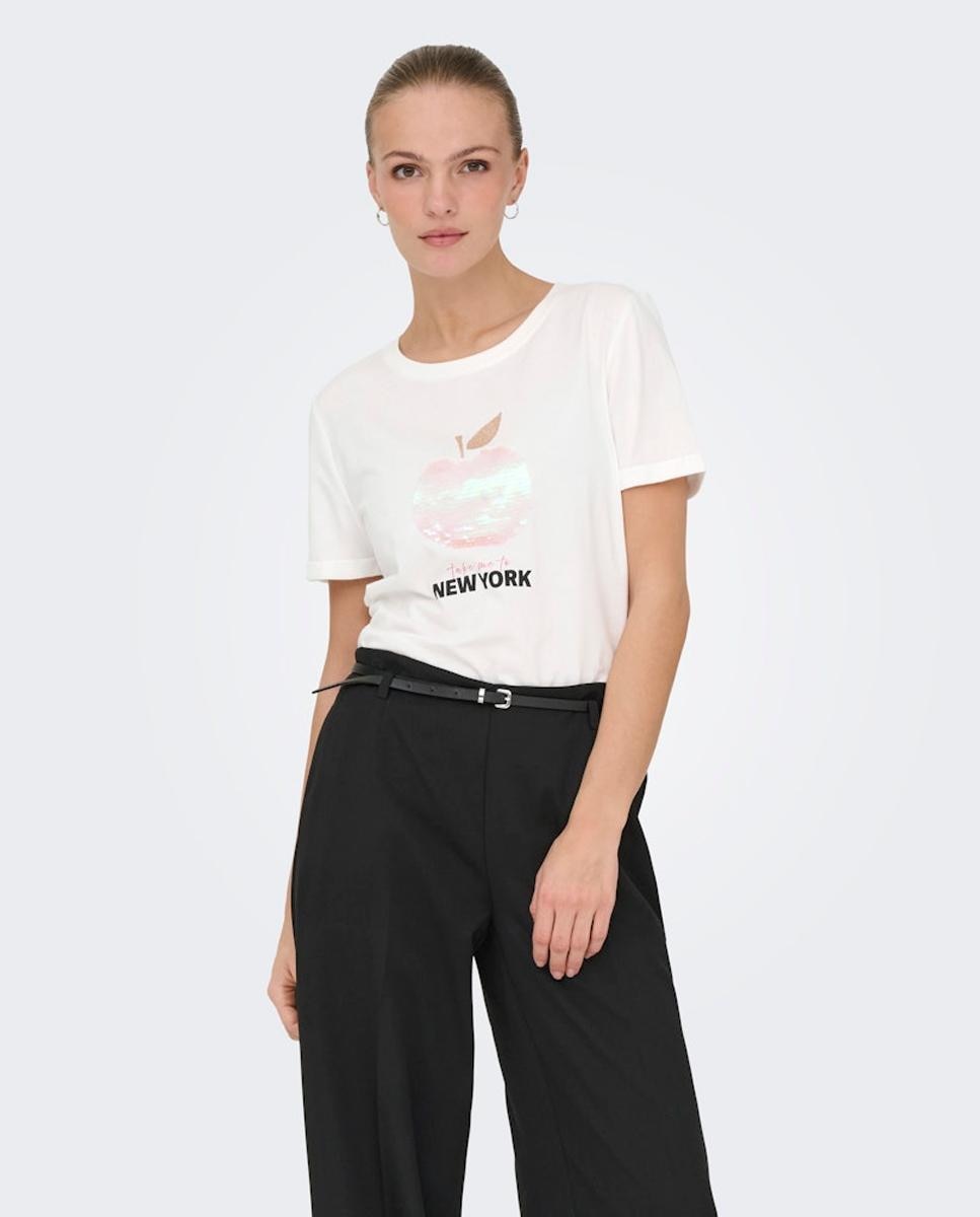 T-shirt 100% Algodão com Manga Curta Branco-1