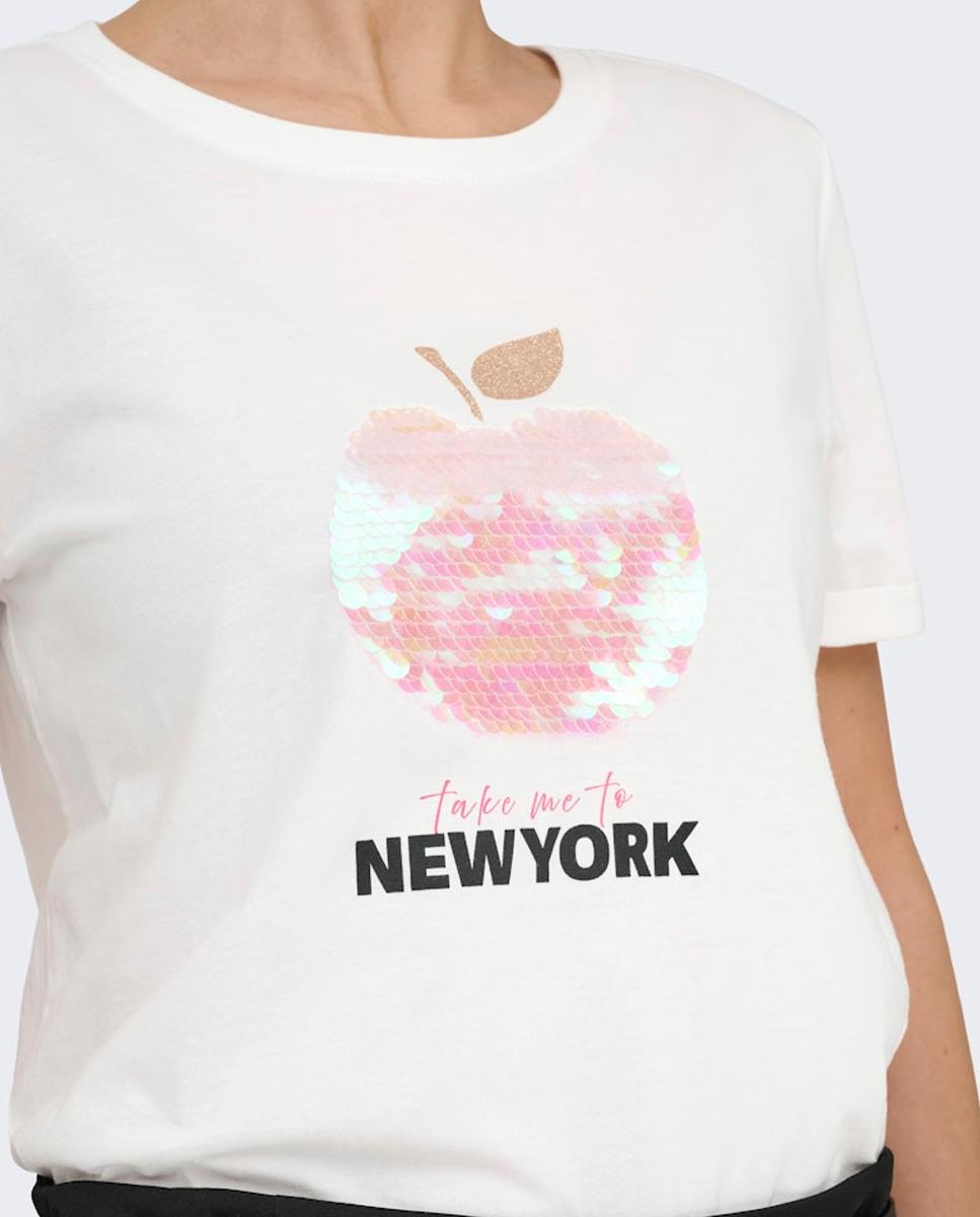 T-shirt 100% Algodão com Manga Curta Branco-3
