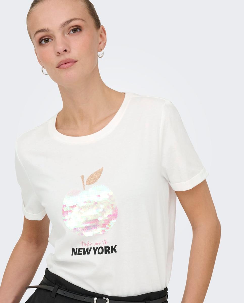 T-shirt 100% Algodão com Manga Curta Branco-4