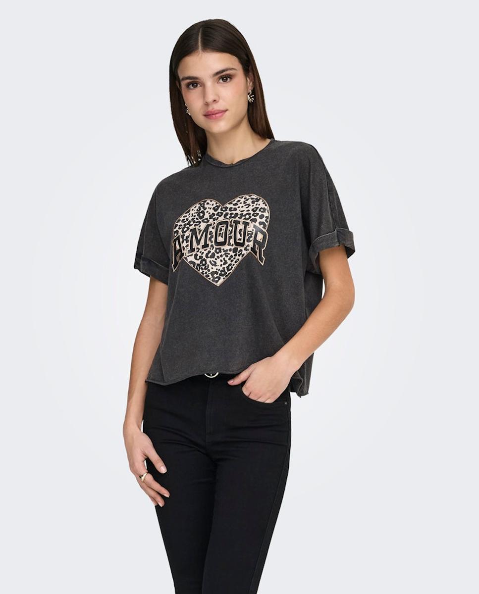 Imagem 0 de T-shirt de mulher com manga curta e decote redondo